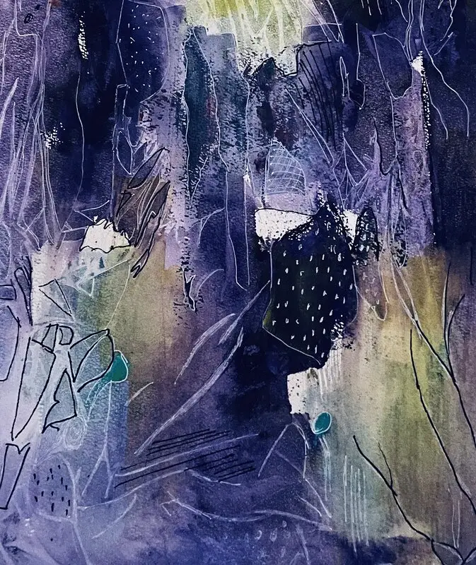 Akvarell Mörker ger ljus av Gunilla Tuvin