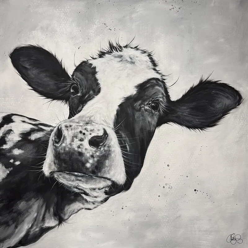 Akrylmålning COW 499 Blenda av Matilda Skoglund