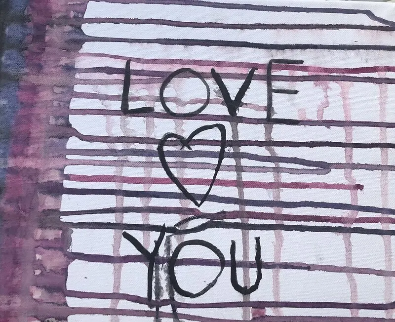 Akvarell Love av Signe Webjörn
