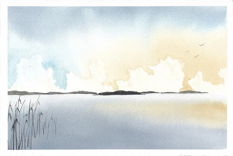 Akvarell Archipelago no. 4 av Anna-Karin Hallström