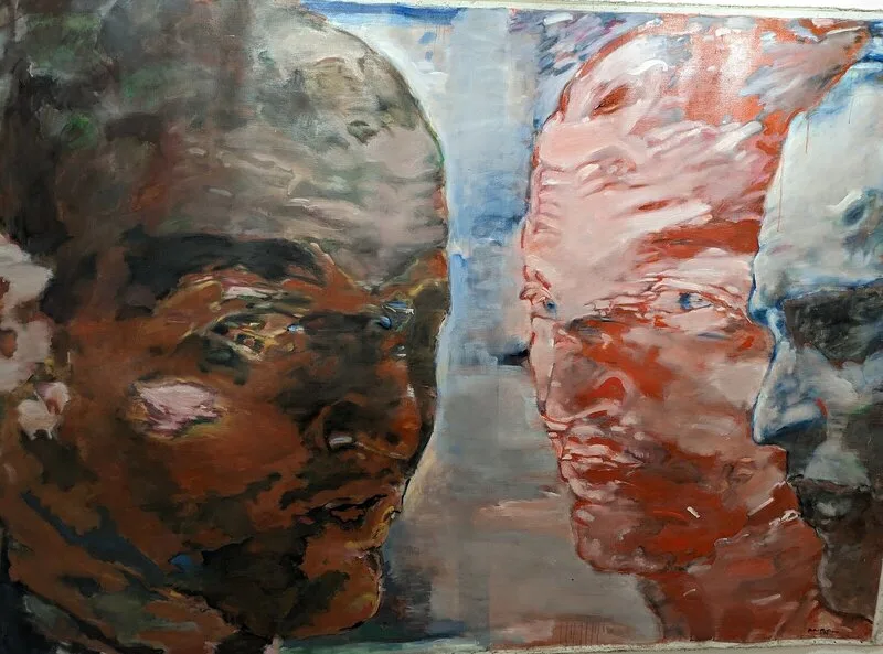 Oljemålning Migratory people av Berthel Martinson
