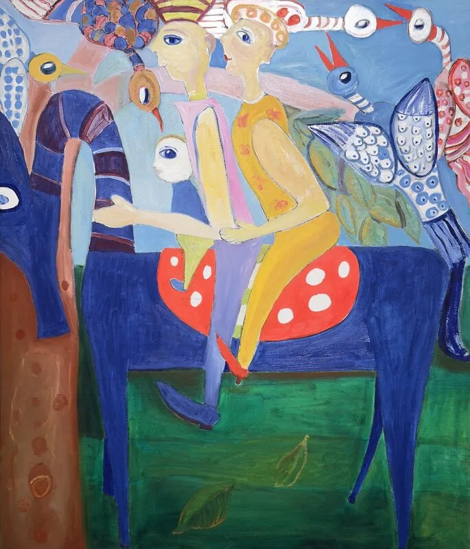 Oljemålning På väg! av Fia Kvissberg