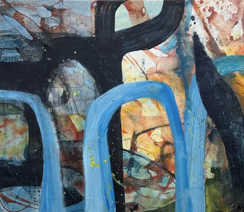 Akrylmålning Gryningsljus av Katarina Wetter-Edman