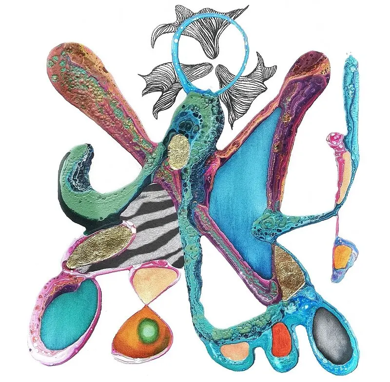 Akrylmålning REEF MOMENT av Helena Mernissi