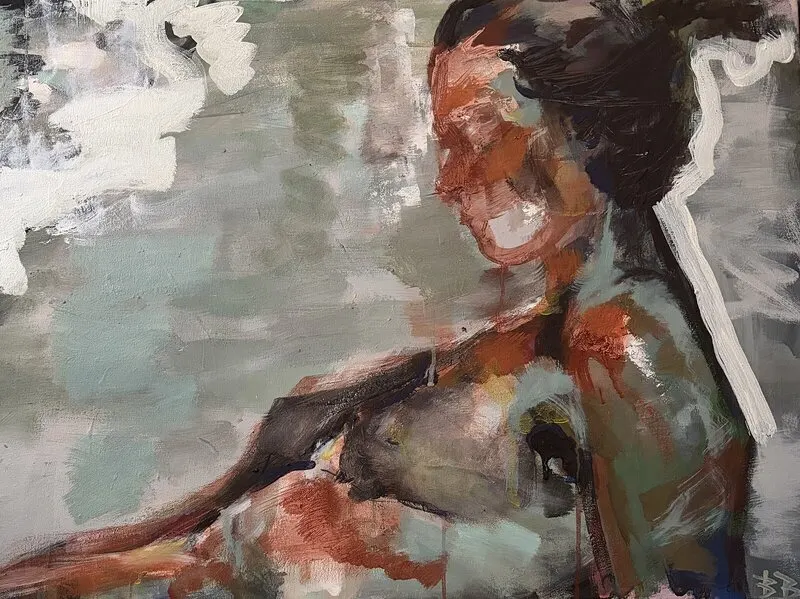 Oljemålning In the sun av Birgitta Bachmann