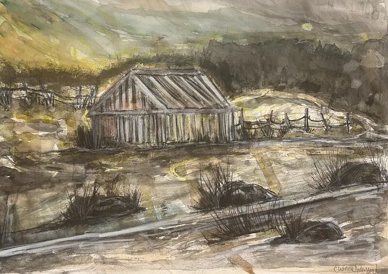 Akvarell Väderbiten av Charlotte Andersson