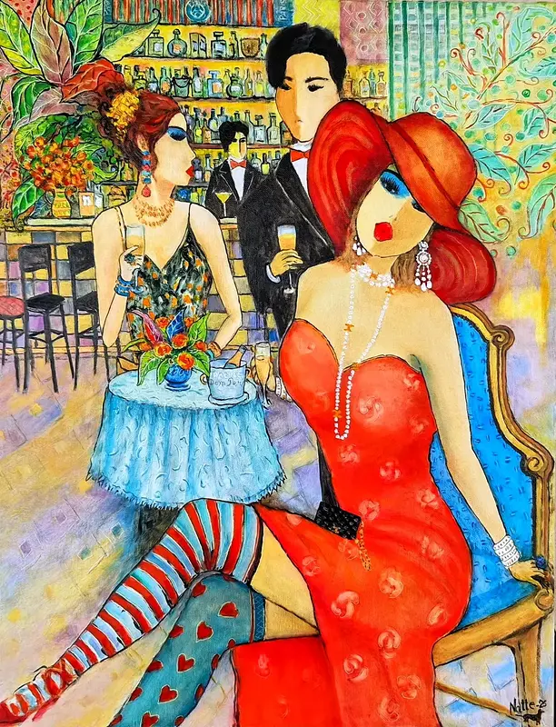 Oljemålning Je suis libre av Natale Orlich