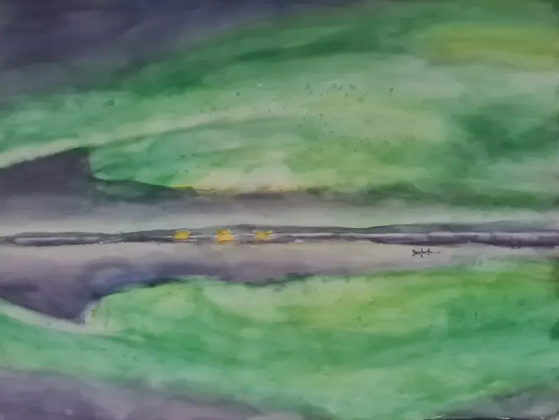 Akvarell Norrsken av Into Särkelä