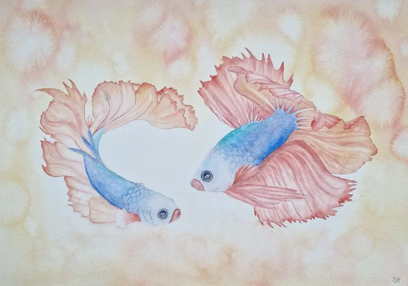 Akvarell Under ytan av Susanne Hagemark