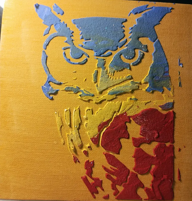 Akrylmålning Uggla av Biljana Teletina