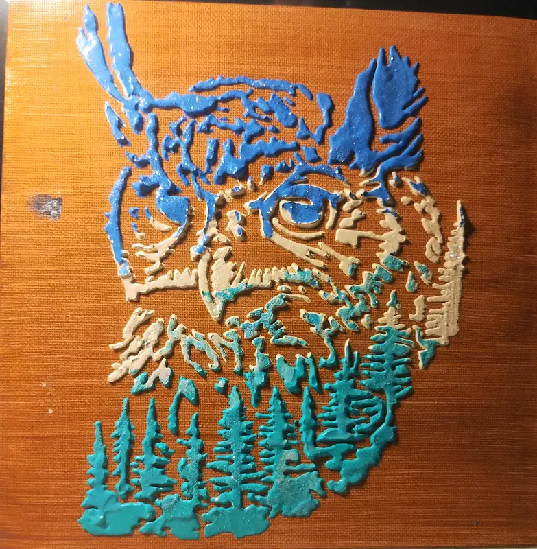 Akrylmålning Uggla av Biljana Teletina