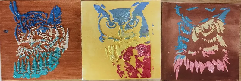 Akrylmålning Ugglor av Biljana Teletina