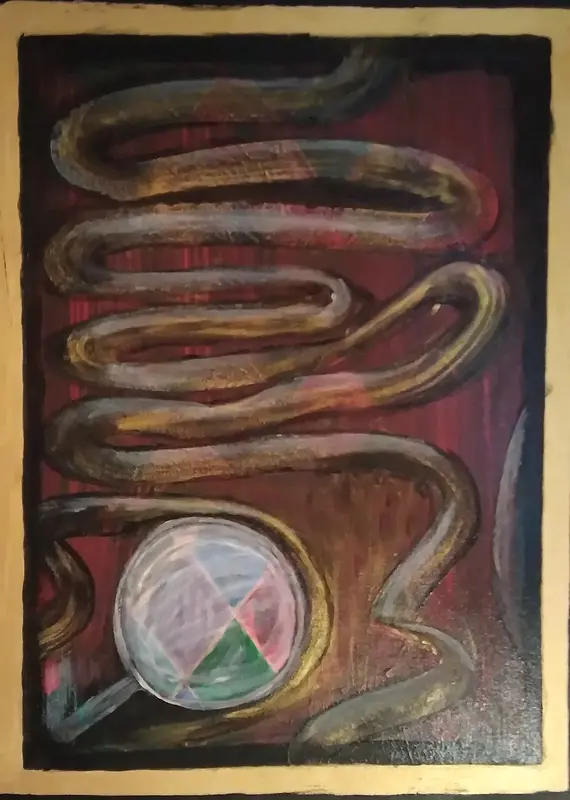 Akrylmålning Förstoringsglas, 2025 av Katri Kettunen