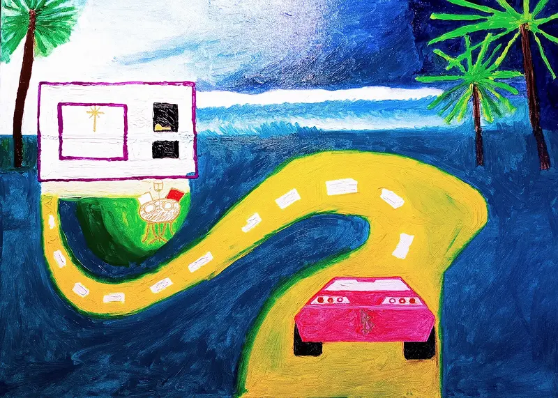 Oljemålning Ideal Scene av Keith N. Gustafsson