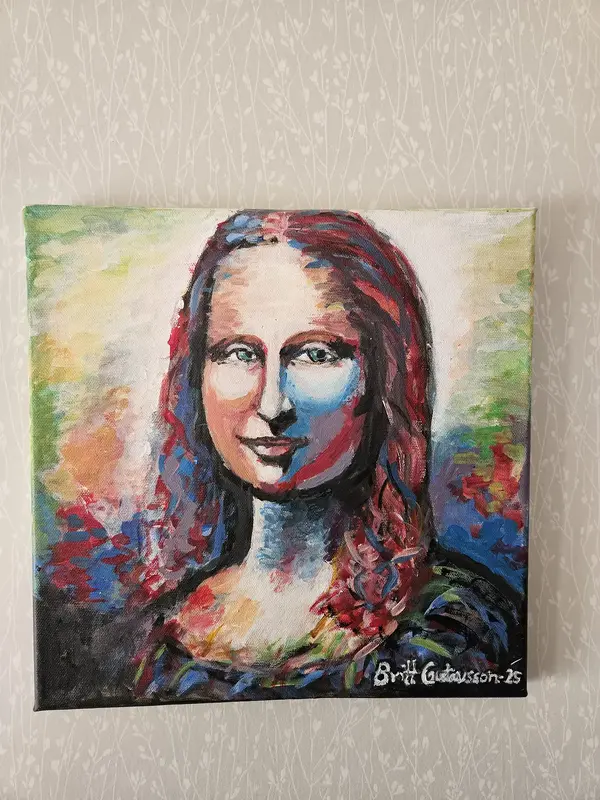 Akrylmålning Mona-Lisa av Britt Gustavsson