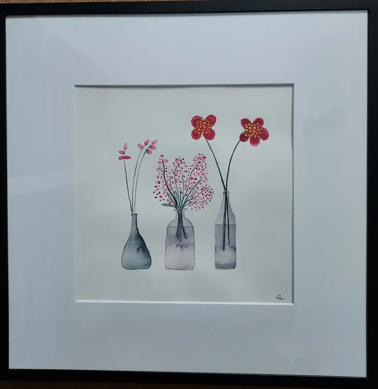 Akvarell Mina blommor av Carina Lönngren