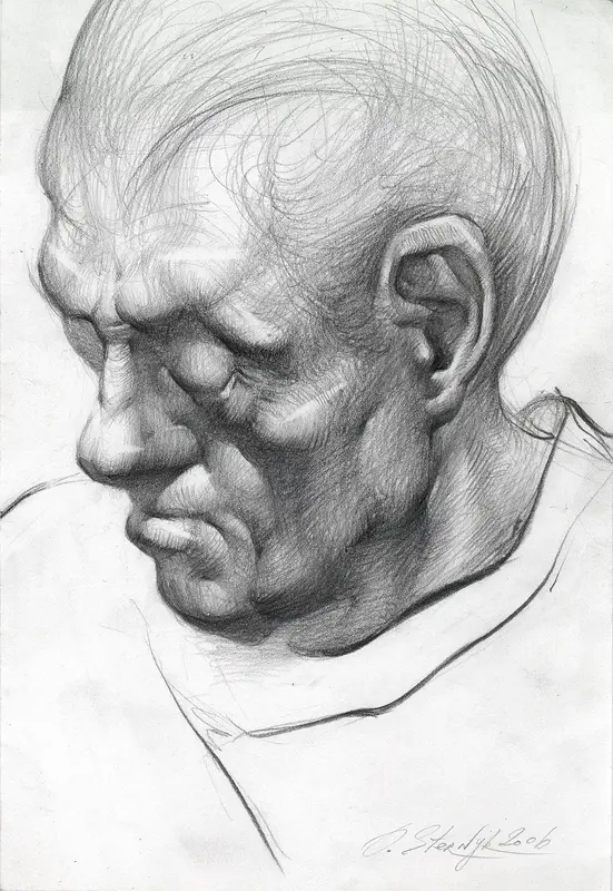 En gubbe, skiss av Olga Sternyk