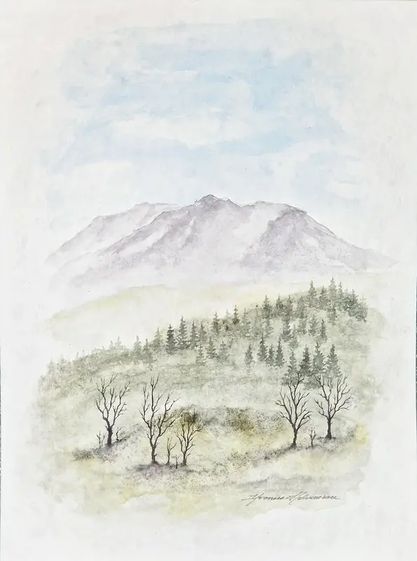 Akvarell Svampstället av Yvonne Halvarsson