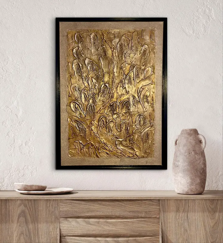 Akrylmålning Eko i metall av Helena Rystedt