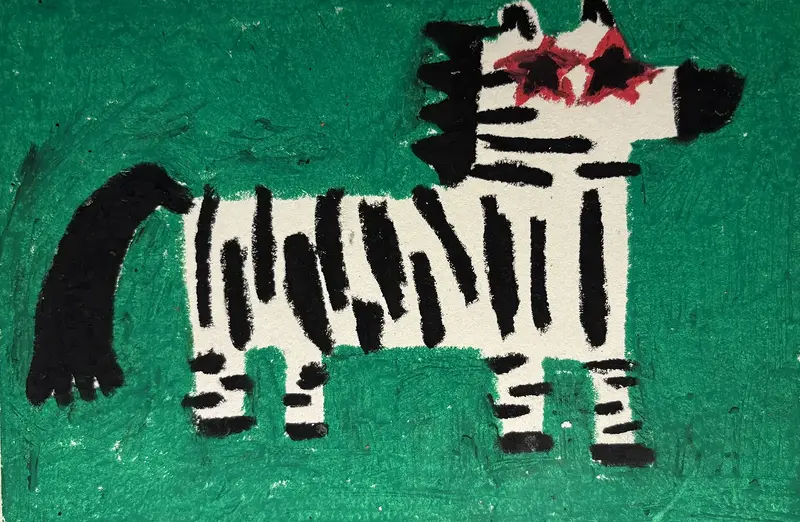 Grönögd zebra av Minna Hansson