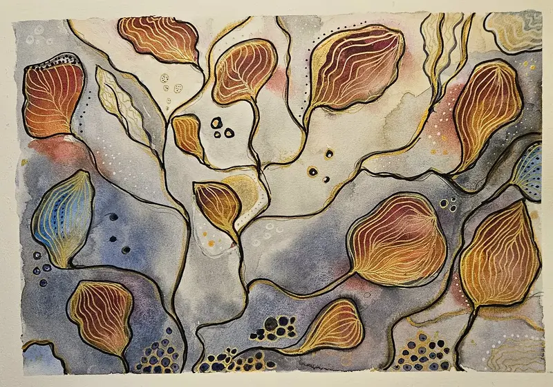 Akvarell Vi flyter av Gunilla Valdemarsdotter