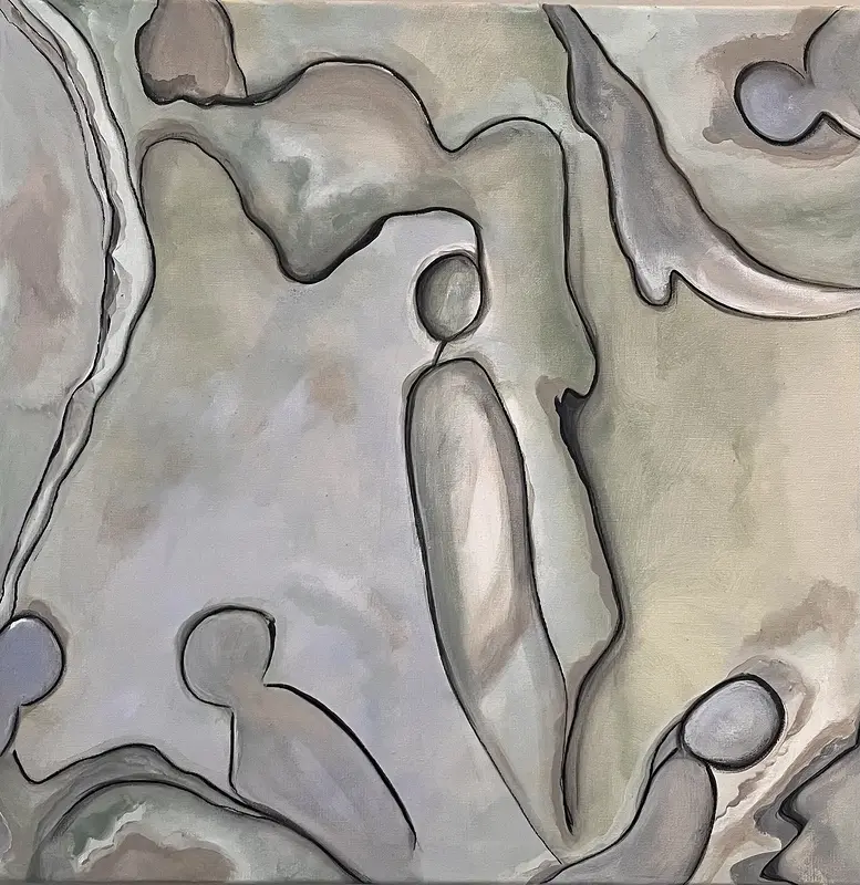 Akrylmålning Mellanrum av Johanna Jakobsson