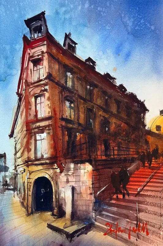 Akvarell Urvädersklippan av Stefan Gadnell