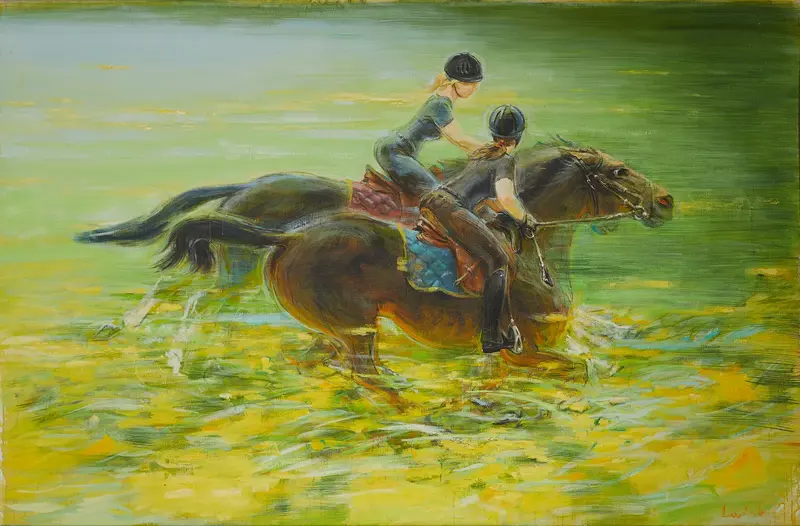 Oljemålning Yellow Irises av Alexander Levich