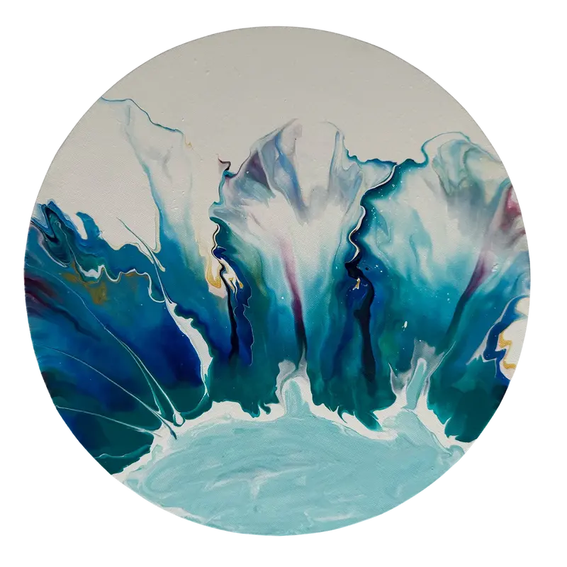 Akrylmålning Flow beneath the surface av Jenny Vessgård