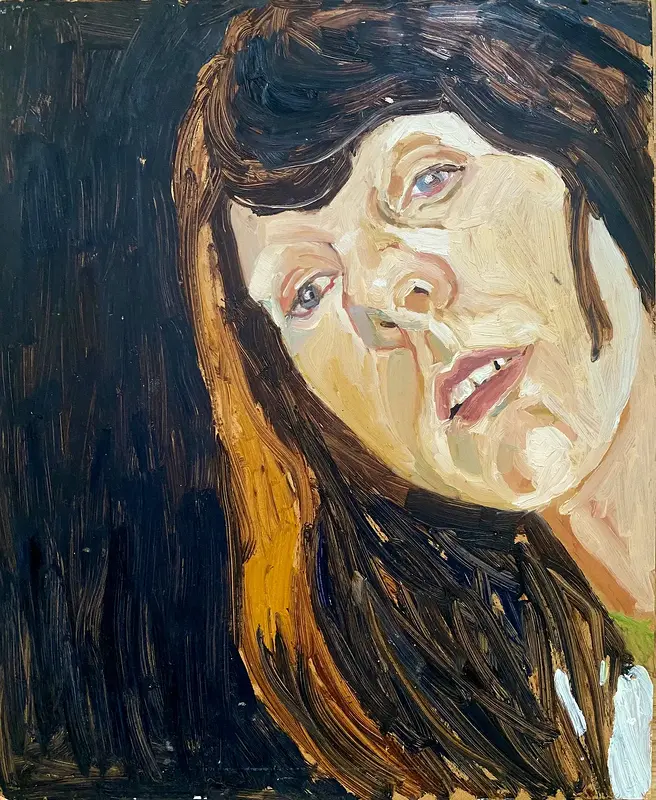 Oljemålning Öga näsa mun av Maria Johansson