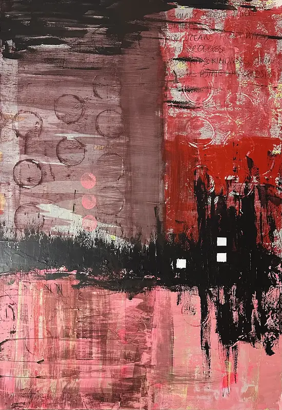 Akrylmålning ABSTRACT PARTITION av SOFDFORTY