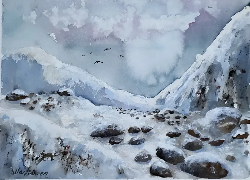 Akvarell Vinter av Ulla Lidman