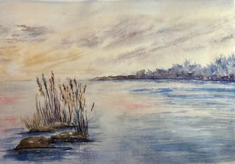 Akvarell Havsviken av Inger Axbrink