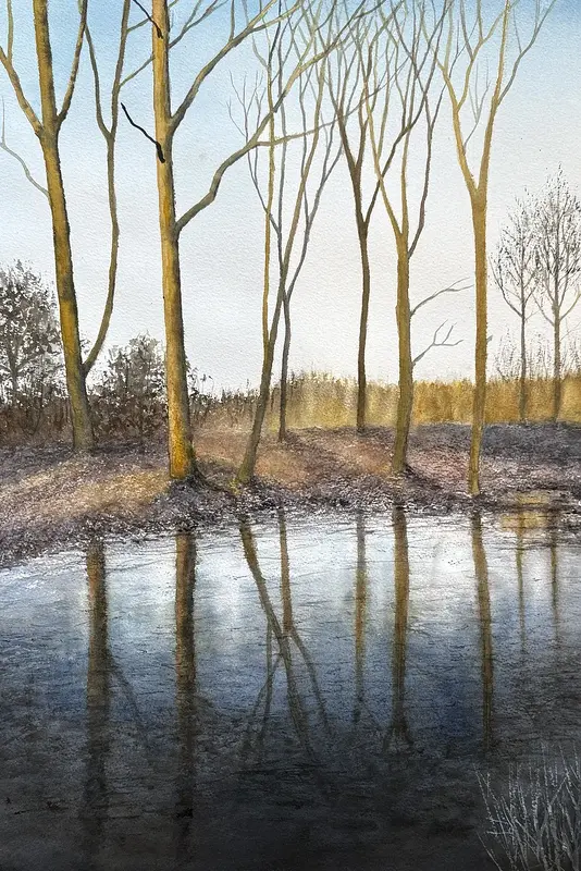 Akvarell Golden hour av Jeanette Malmberg