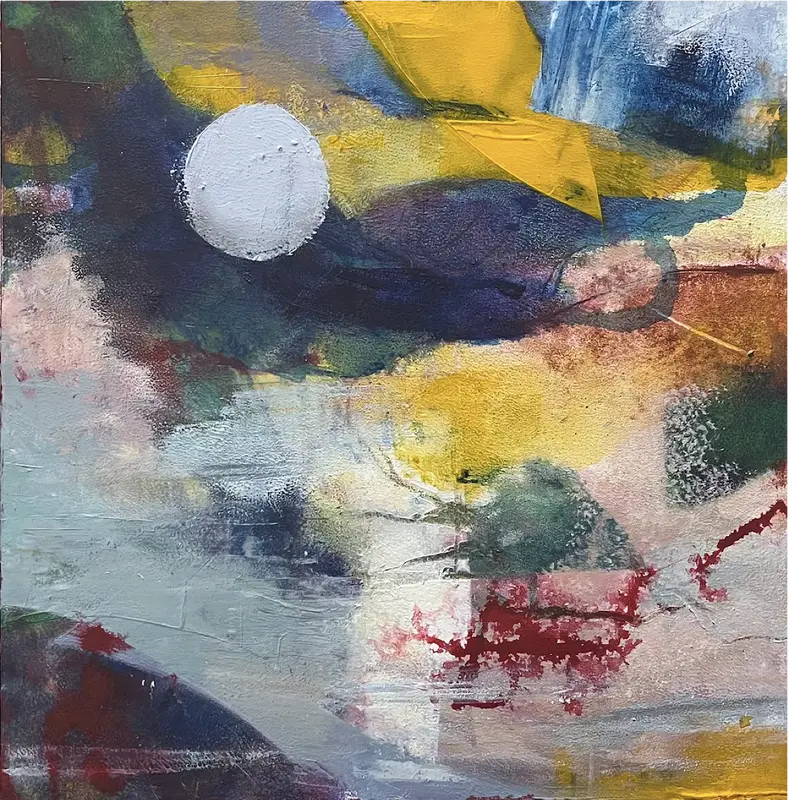 Akrylmålning Silvermåne av Katarina Wetter-Edman