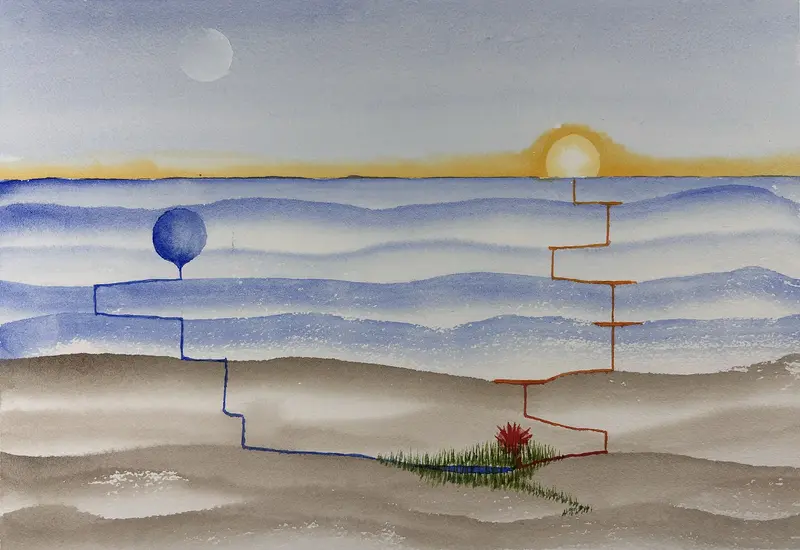 Akvarell De fyra elementen (Power of Life) av Bertil Sparr