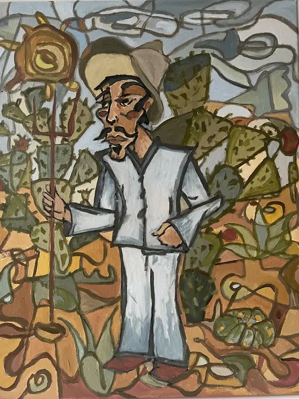 Oljemålning Among torns av Victor Lemus