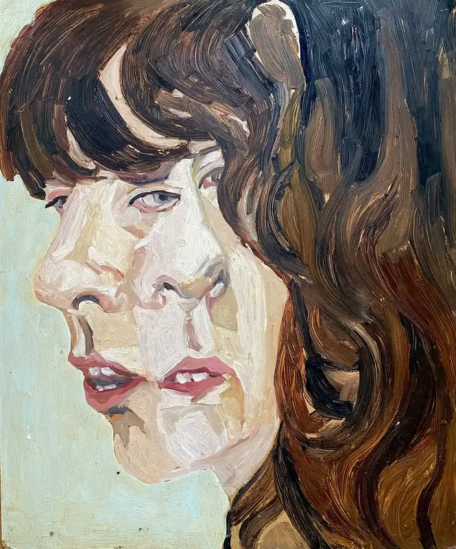 Oljemålning Hej hej av Maria Johansson