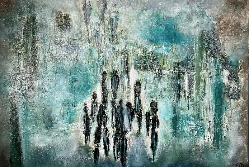 Akrylmålning Vandrare av Marie Duclos