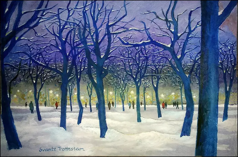 Oljemålning Vinter av Svante Trottestam
