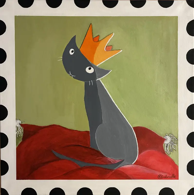 Akrylmålning Frimärkskungen av Gabrielle van der Wal