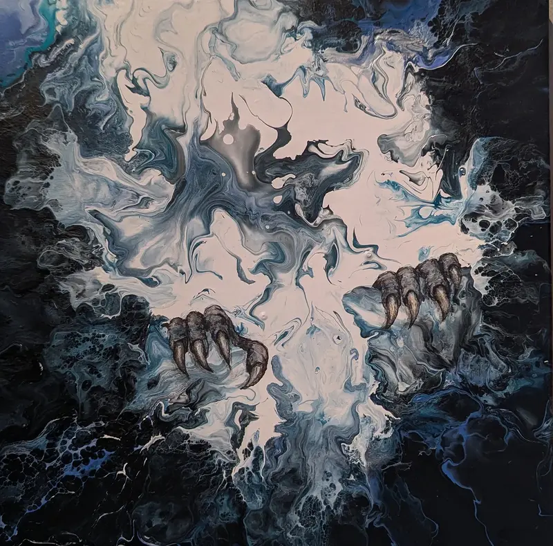 Akrylmålning När ytan brister av Anita Declercq