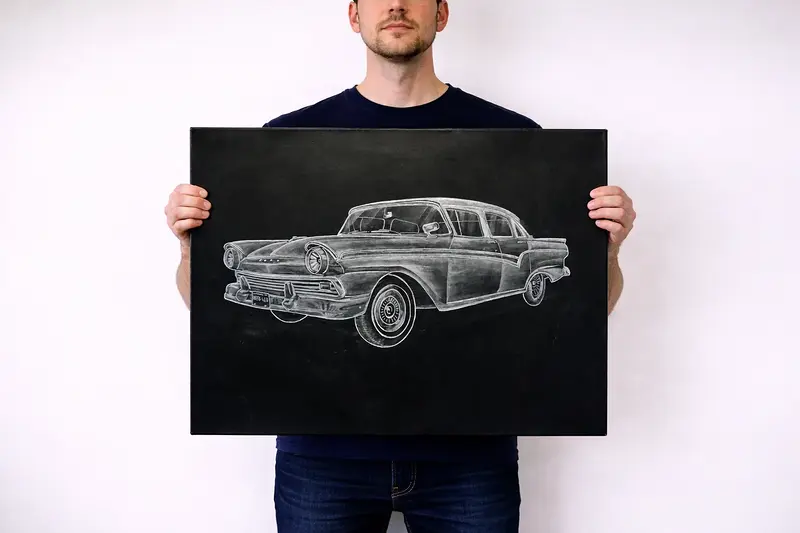 Akrylmålning Car av Alex Colard