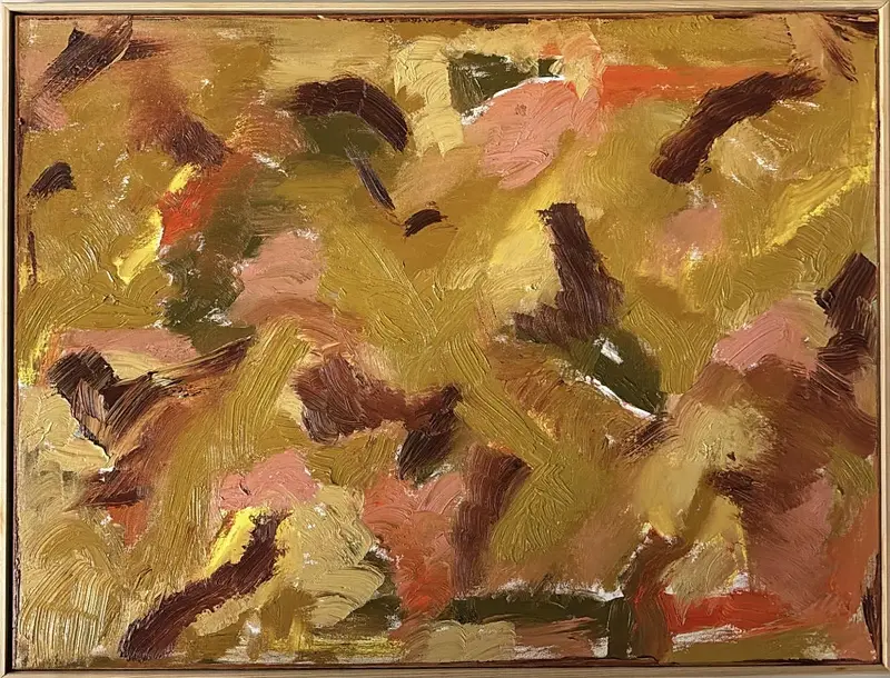 Oljemålning Whispers of ochre av Madelene Nilsson