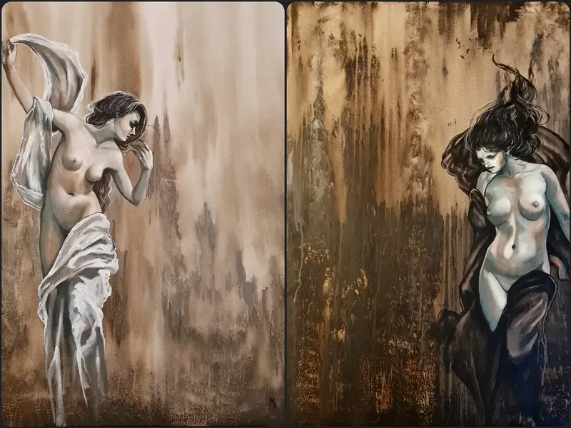 Akrylmålning - Not all Glory / Dark - av Mimmi MPs ArtCreations Pettersson