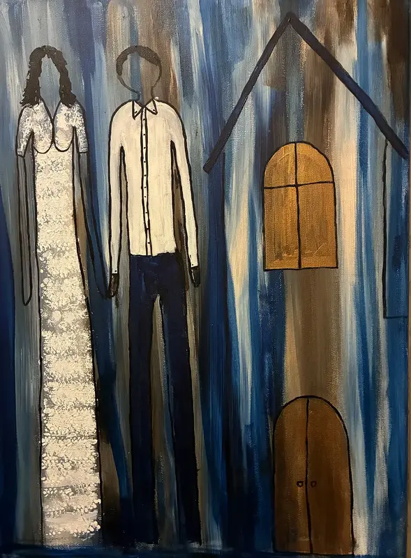 Akrylmålning Störst av allt är kärleken av Petra Nord