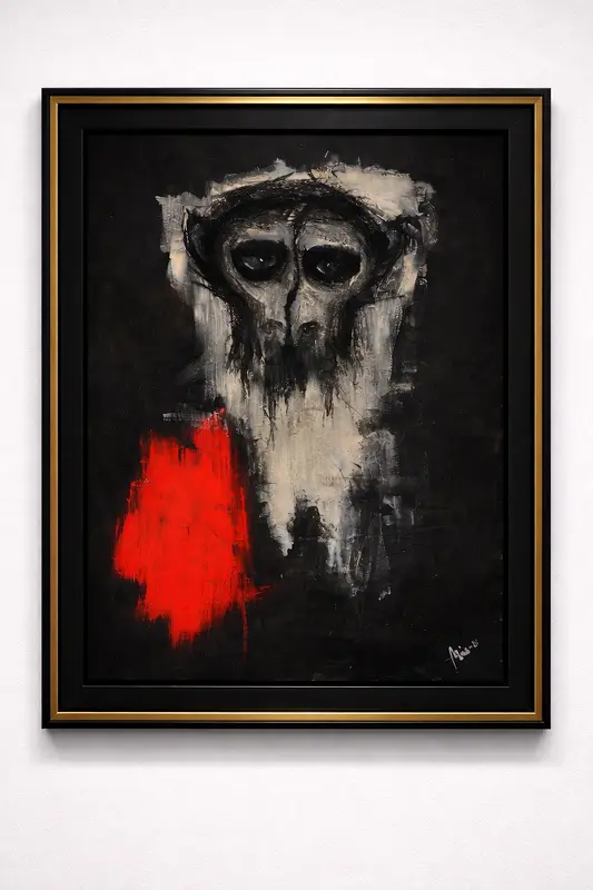 Akrylmålning Primate av Mio Oscarsson