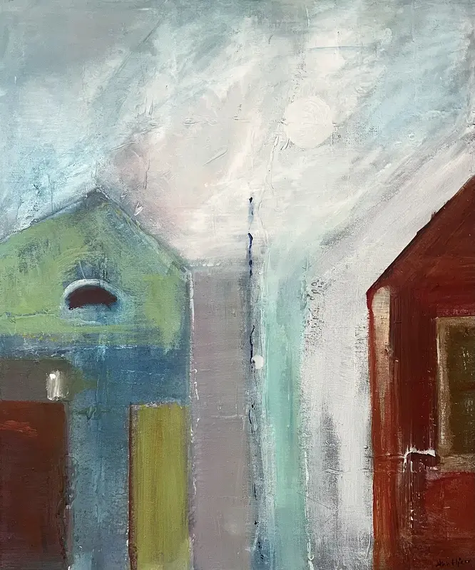 Akrylmålning Utsikt från fönster av Ann Hjers