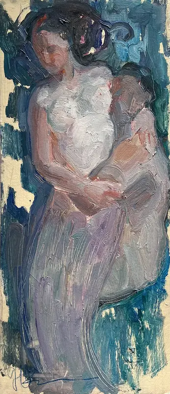 Oljemålning Med en sjöjungfru av Yuliia Levytska