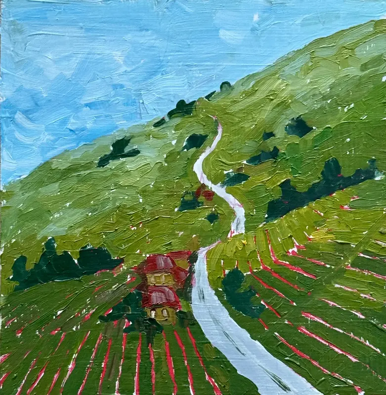 Oljemålning Landskap miniatyr av Ekaterina Dutkevich